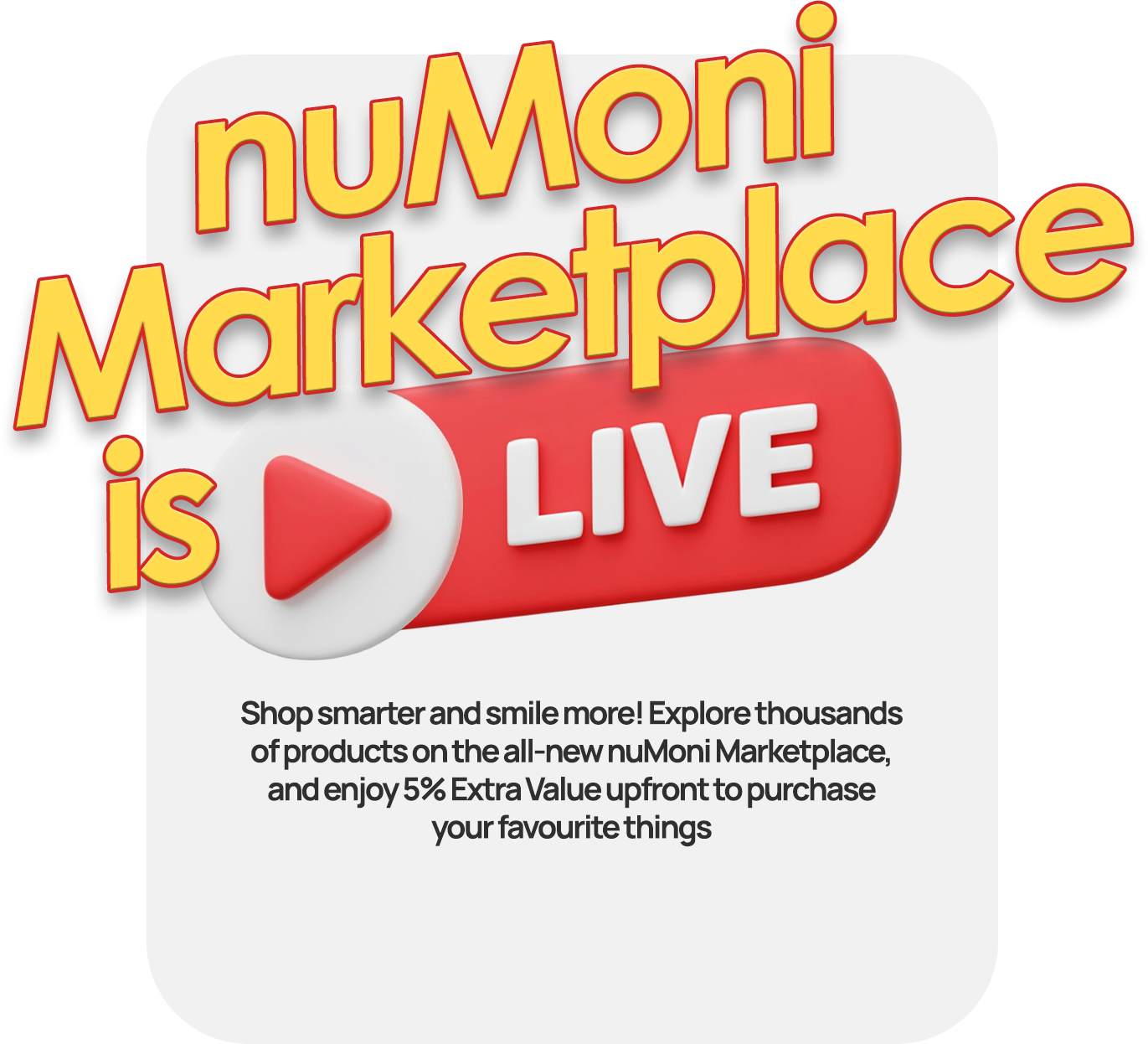 nuMoni Marketplace is LIVE